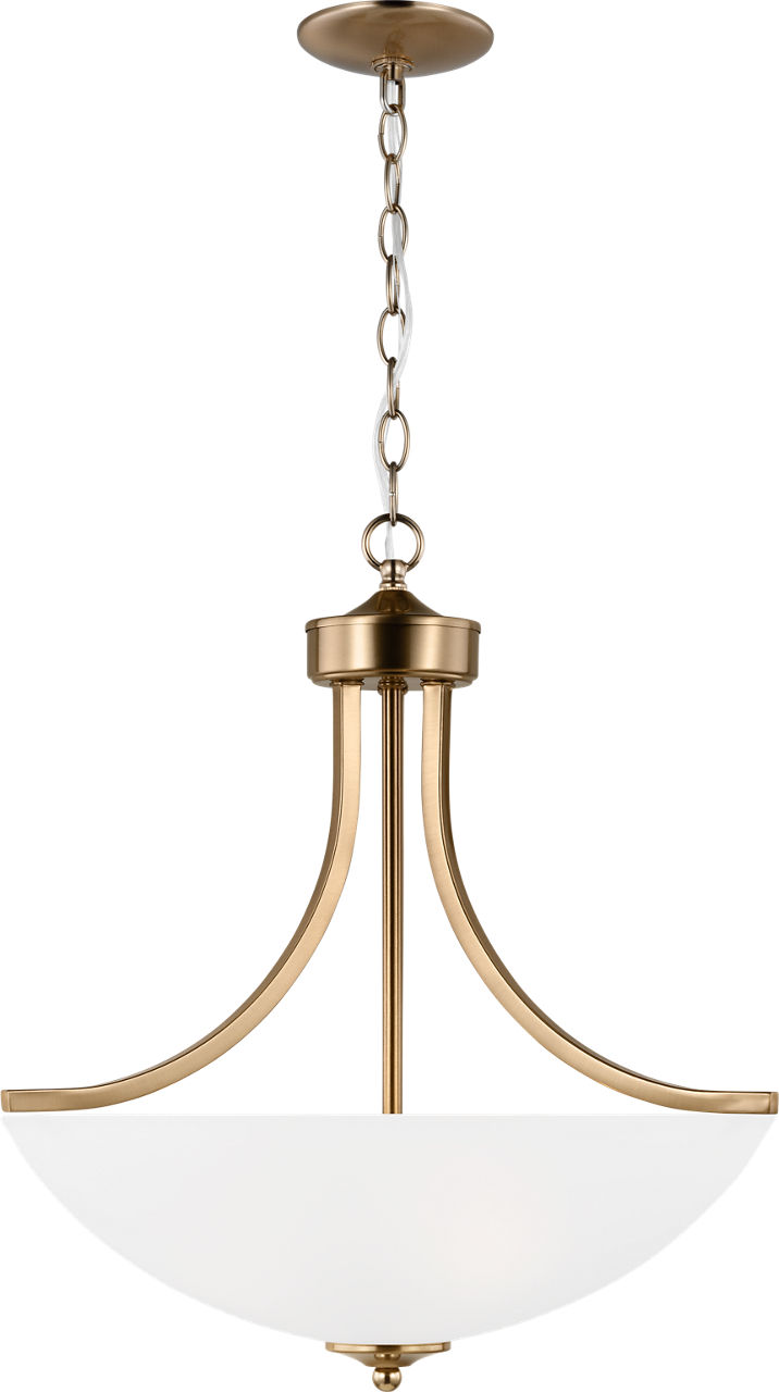 Geary Medium Three Light Pendant Satin Brass