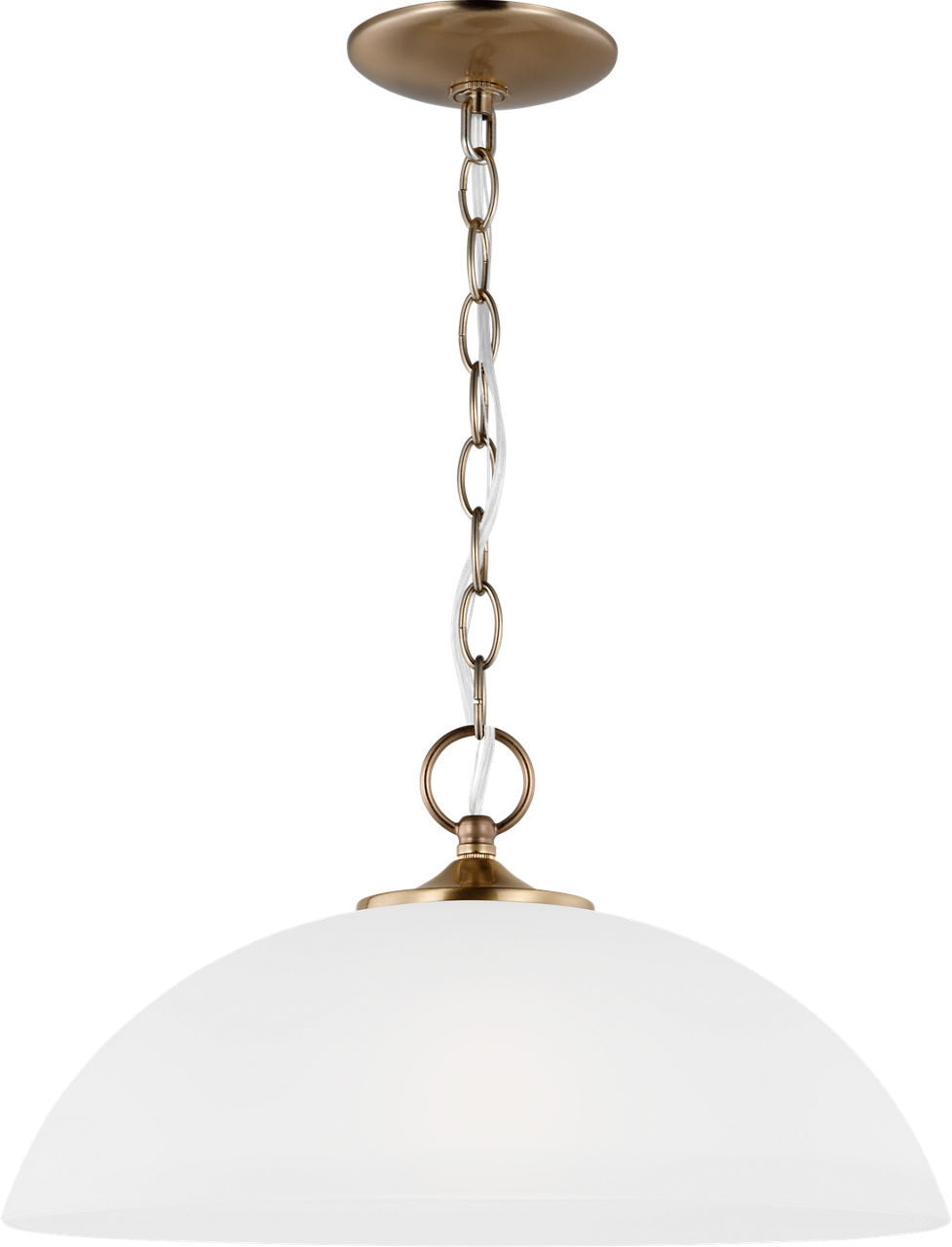 Geary One Light Pendant Satin Brass Bulbs Included