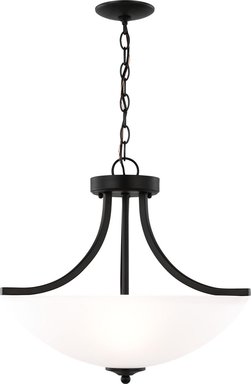 Geary Medium Three Light Semi-Flush Convertible Pendant Midnight Black