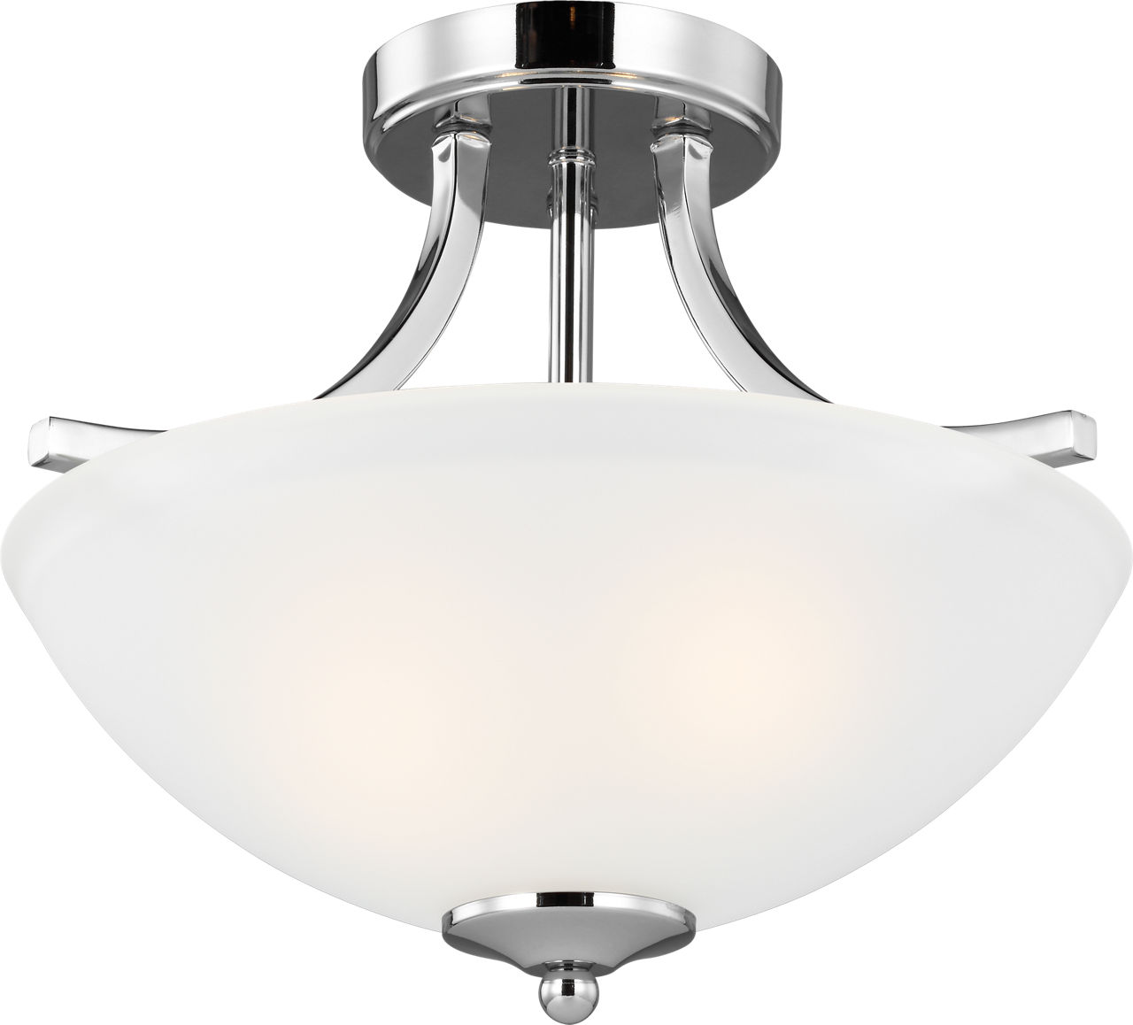 Geary Small Two Light Semi-Flush Convertible Pendant Chrome