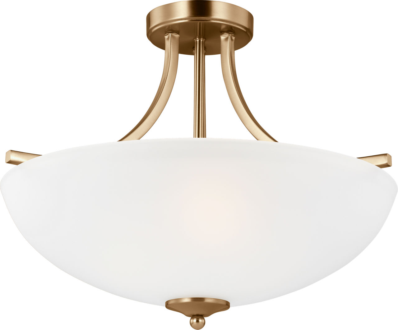 Geary Medium Three Light Semi-Flush Convertible Pendant Satin Brass