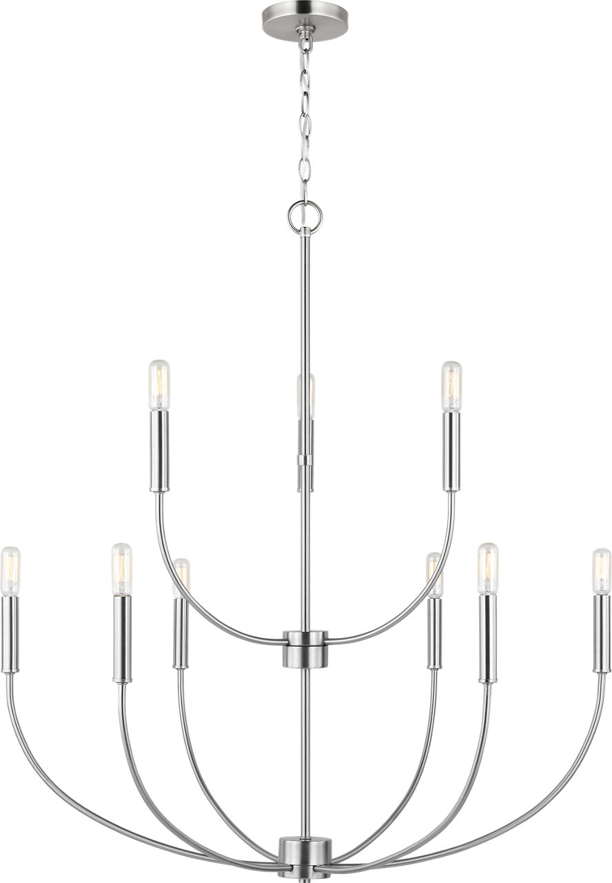 Greenwich 9-Light Chandelier in Brushed Nickel Bulb(s) Not Included
