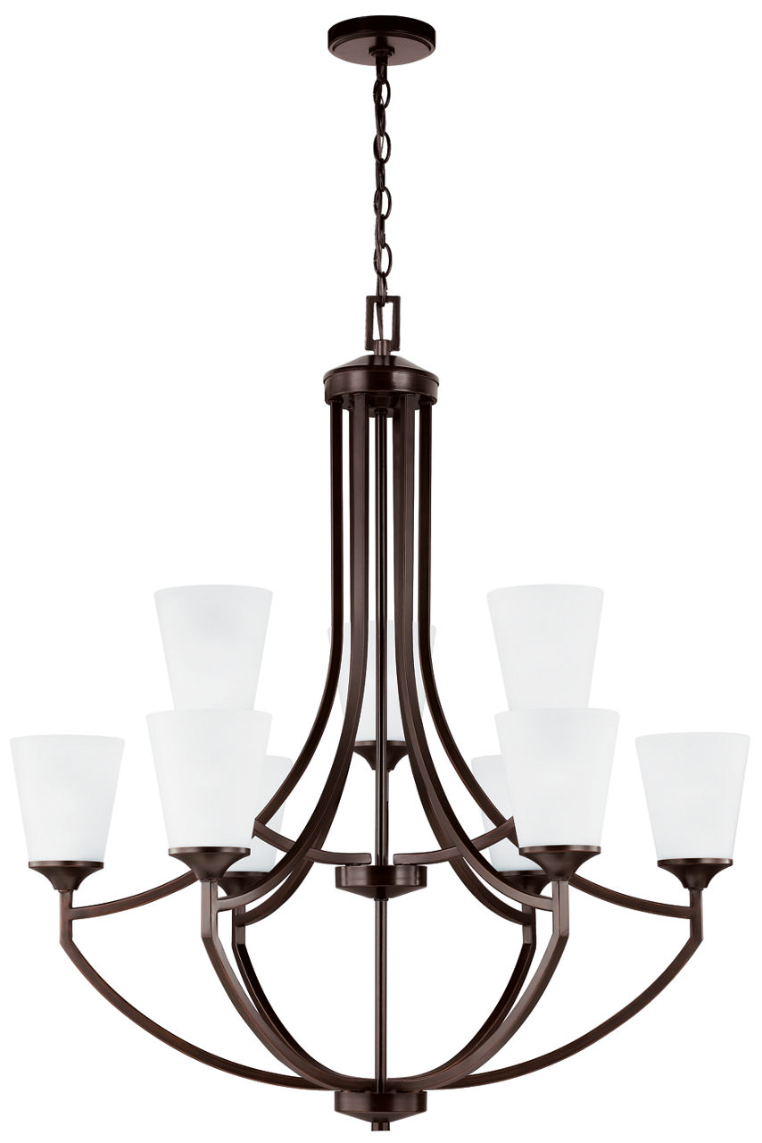 Hanford Nine Light Chandelier Bronze Bulbs Inc