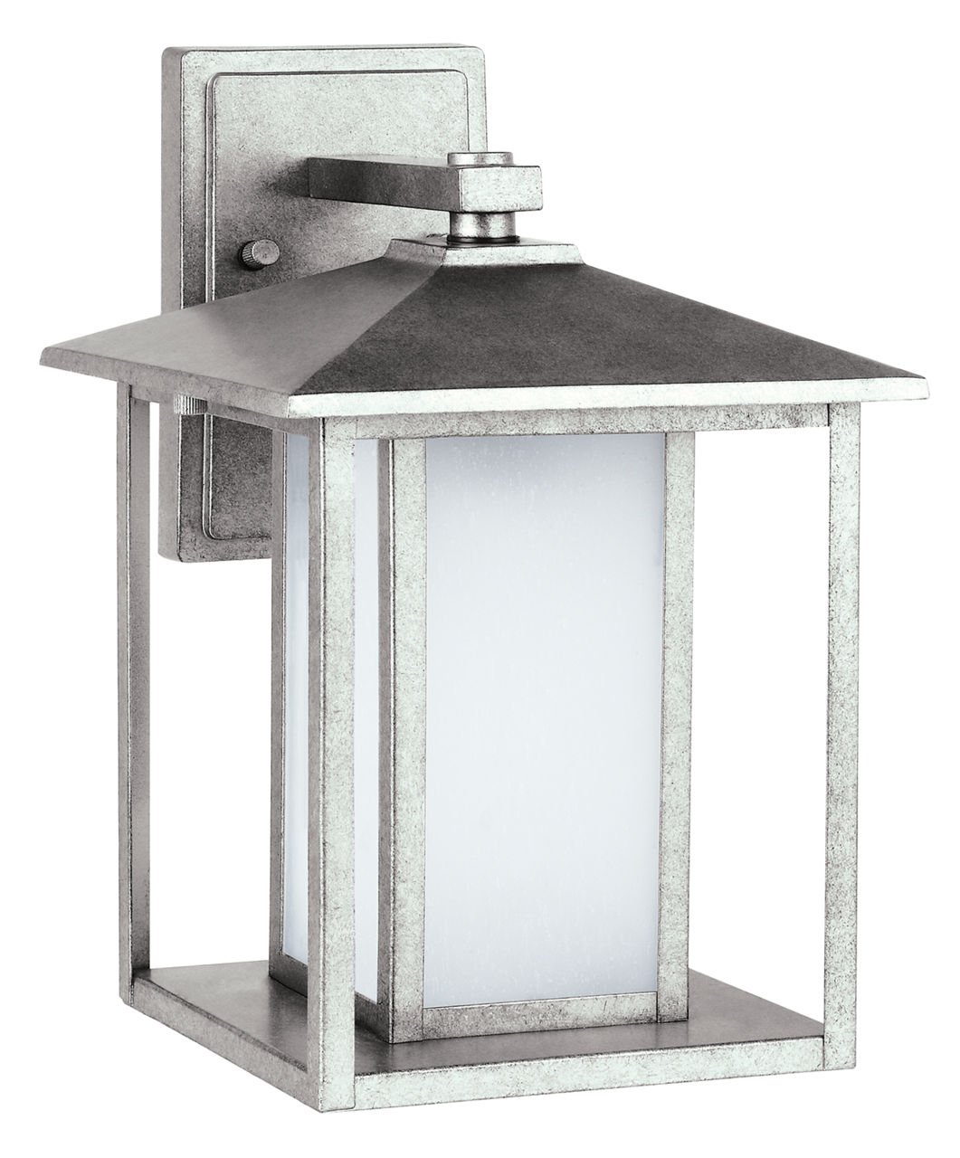 Hunnington Large Wall Lantern in Weathered Pewter with Etched Seeded Glass Panels Bulb(s) Not Included