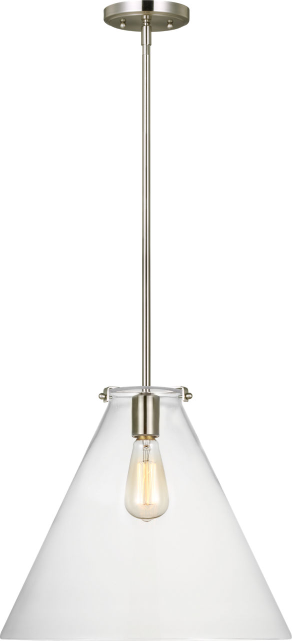 Kate One Light Cone Pendant Brushed Nickel