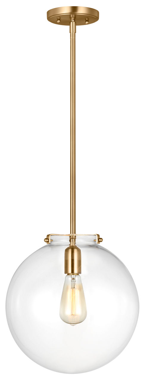 Kate One Light Sphere Pendant Satin Brass