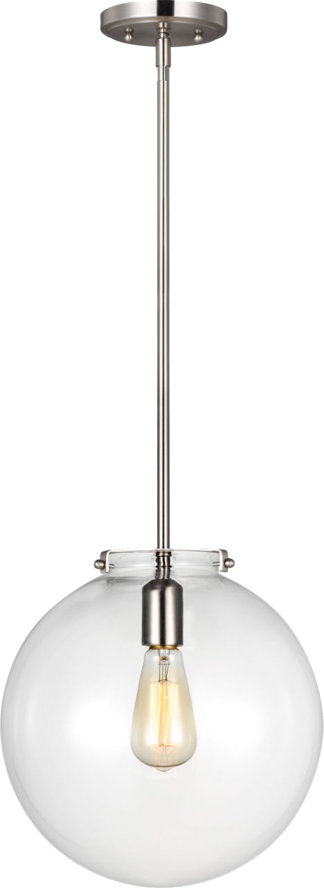 Kate One Light Sphere Pendant Brushed Nickel