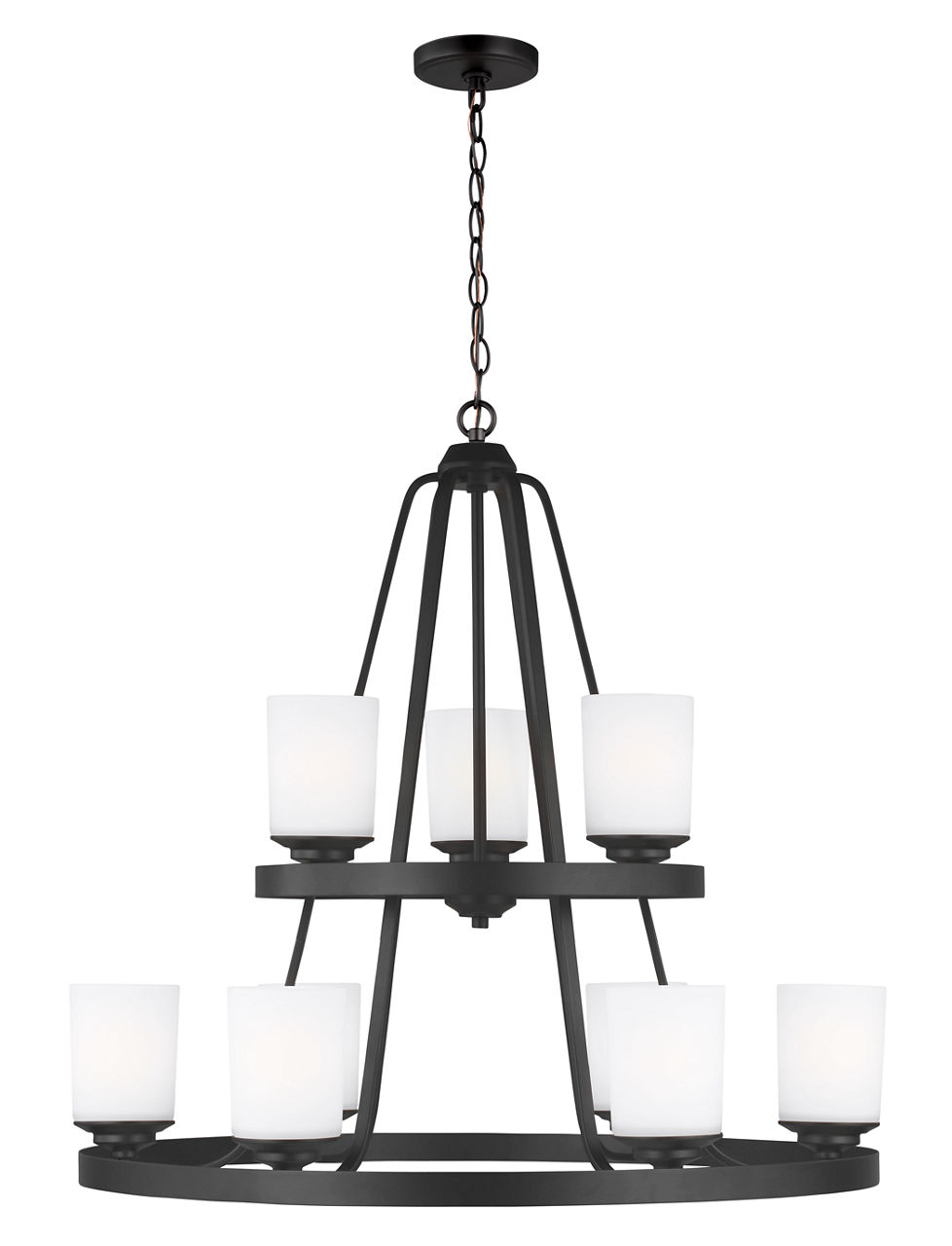 Kemal Nine Light Chandelier Midnight Black