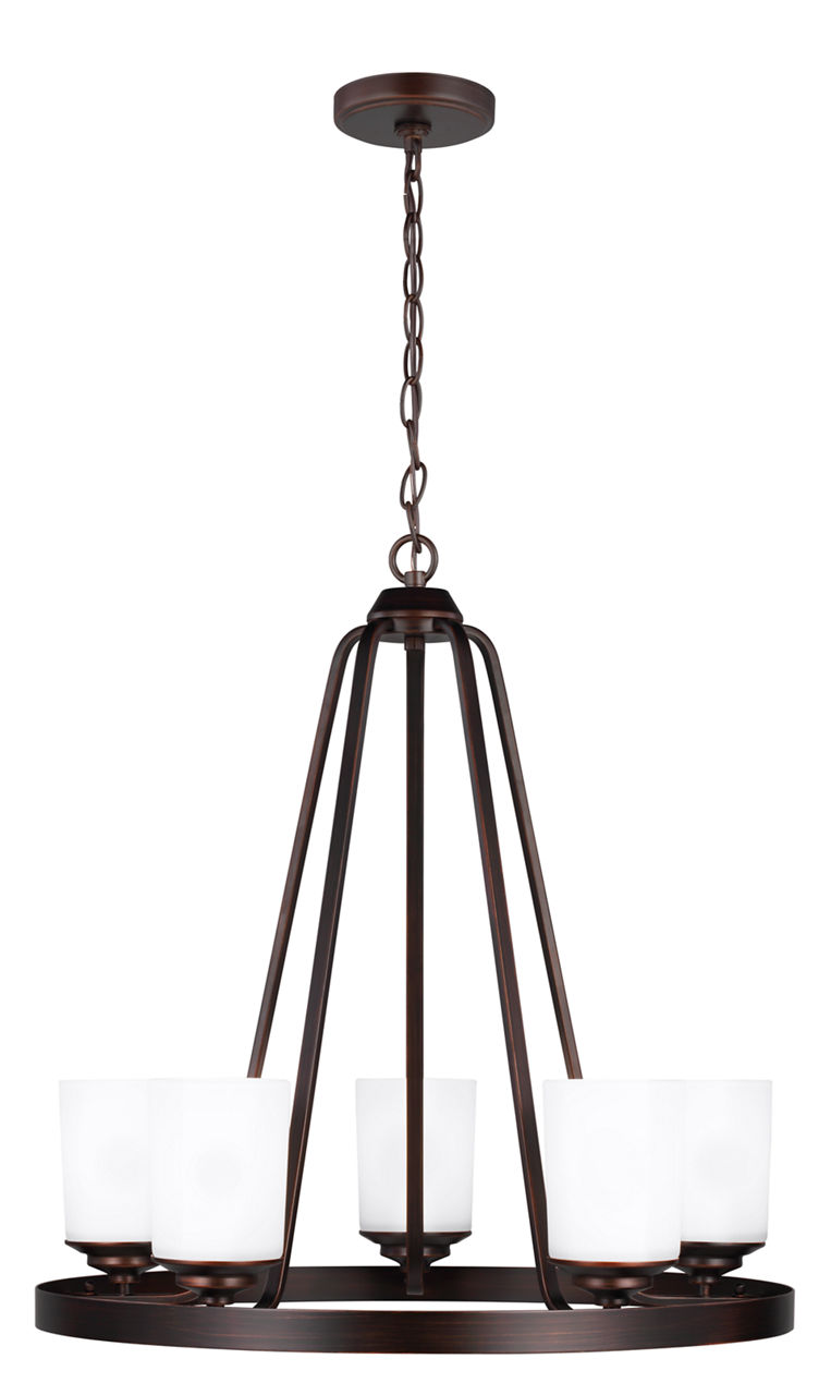 Kemal Five Light Chandelier Bronze