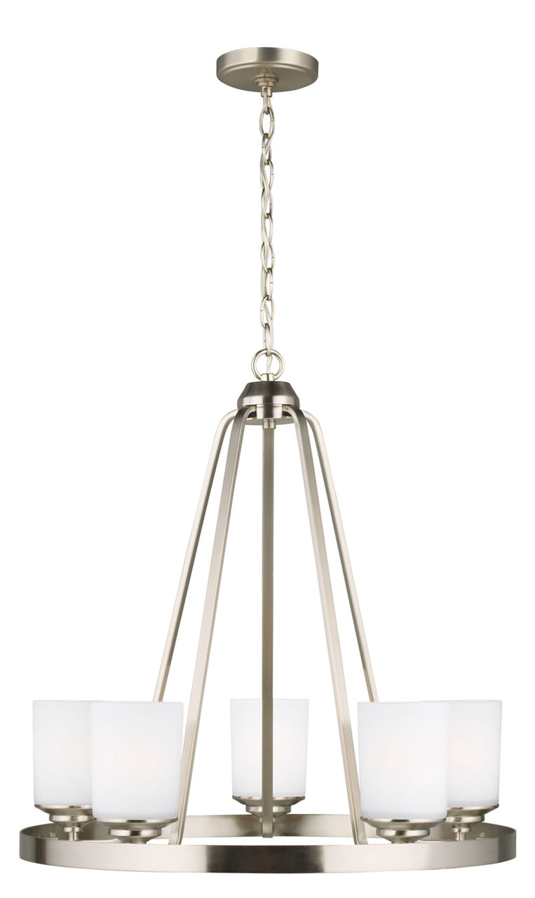Kemal Five Light Chandelier Brushed Nickel