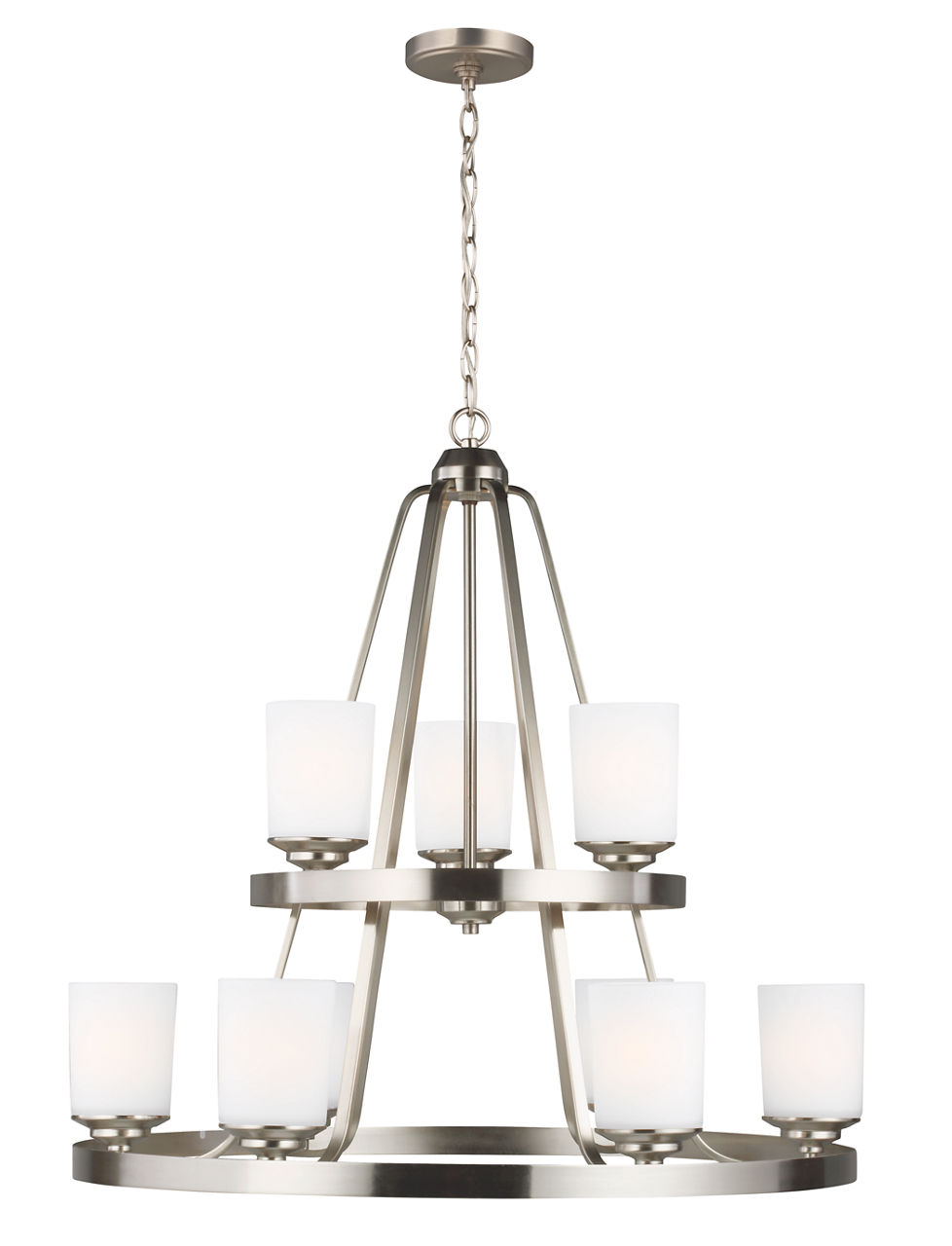 Kemal Nine Light Chandelier Brushed Nickel
