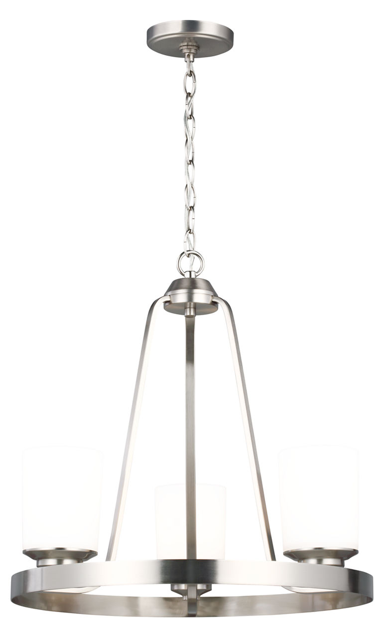 Kemal Three Light Chandelier Brushed Nickel