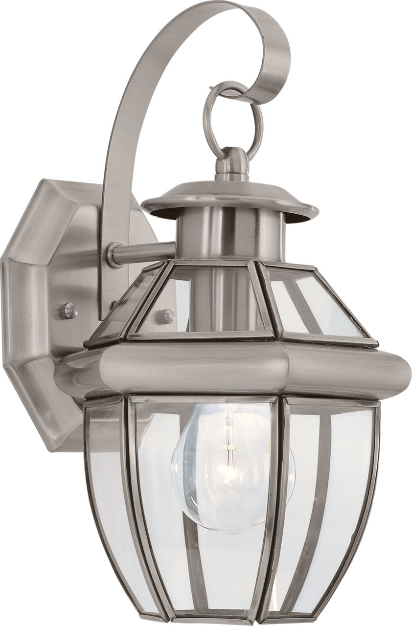 Lancaster One Light Outdoor Wall Lantern Antique Brushed Nickel