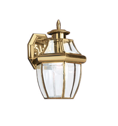 Lancaster One Light Outdoor Wall Lantern Polished Brass