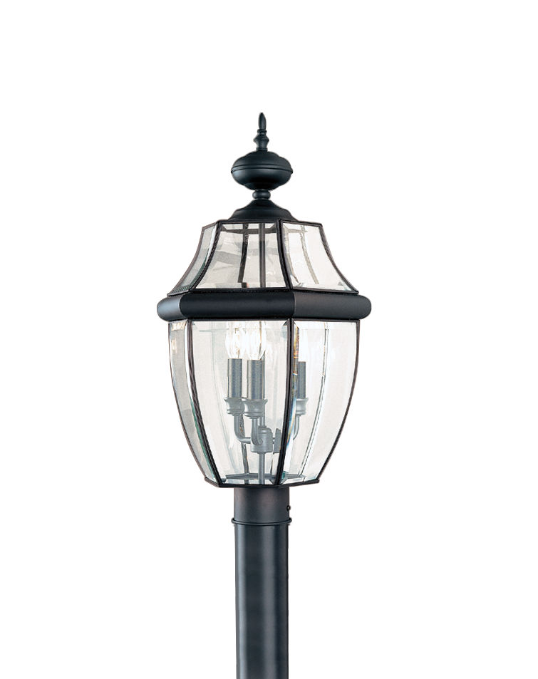Lancaster Three Light Outdoor Post Lantern Black