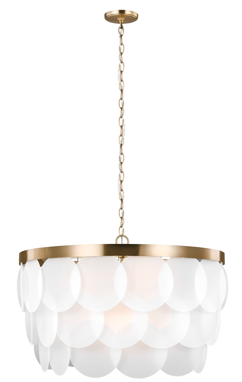 Mellita Eight Light Pendant in Satin Brass
