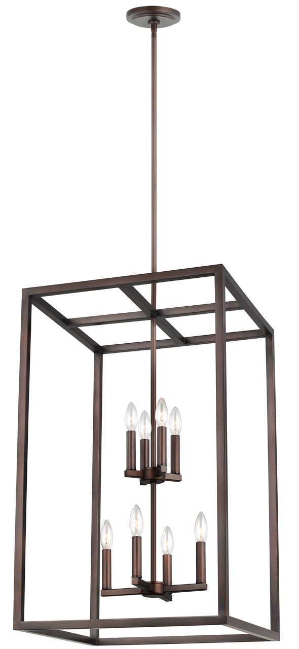 Moffet Street Large Eight Light Hall / Foyer Bronze