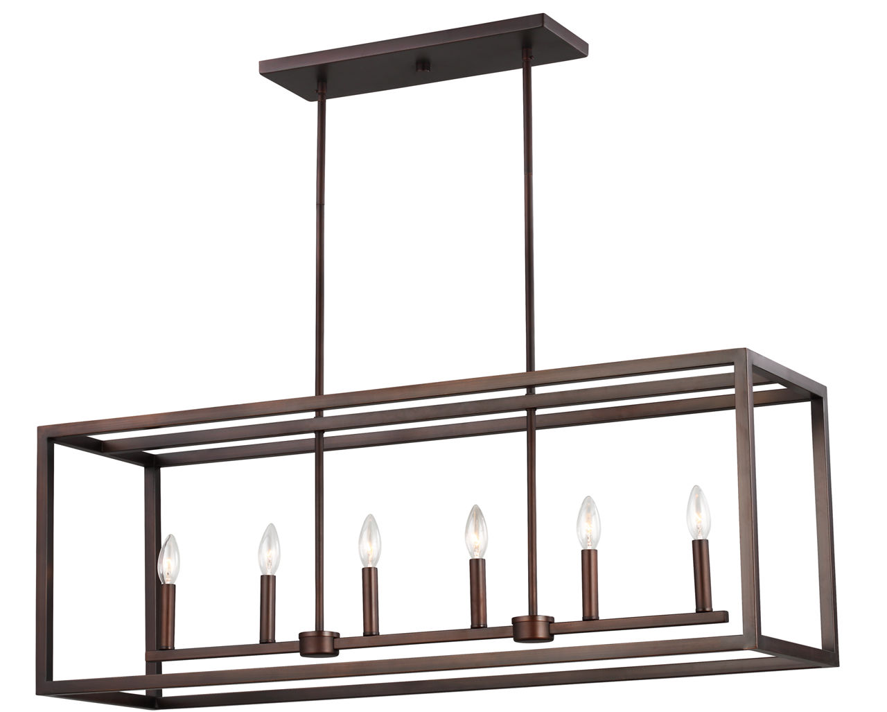 Moffet Street Six Light Linear Pendant Bronze