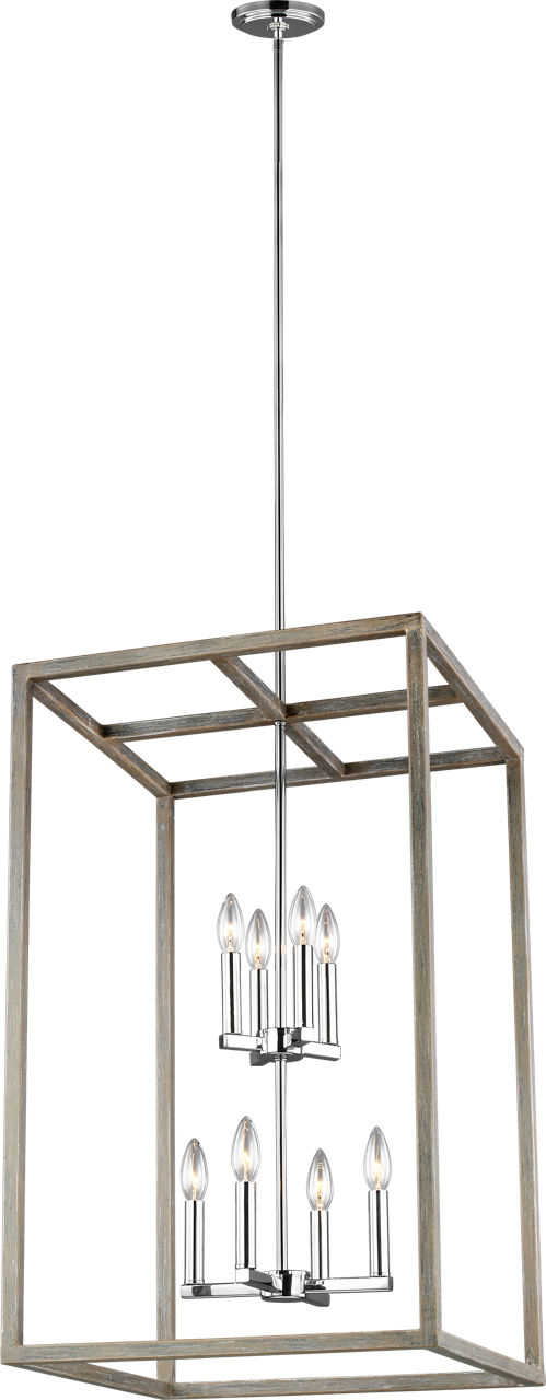 Moffet Street Large Eight Light Hall / Foyer Washed Pine