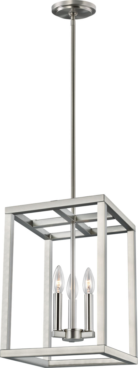 Moffet Street Small Three Light Hall / Foyer Brushed Nickel