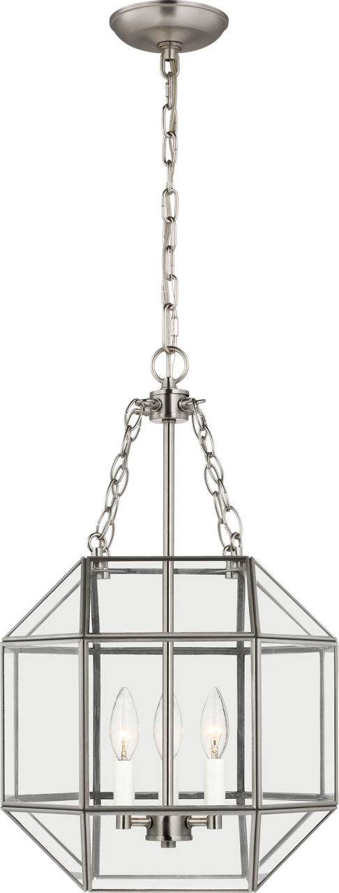 Morrison Small Lantern in Brushed Nickel with Clear Glass Bulb(s) Not Included