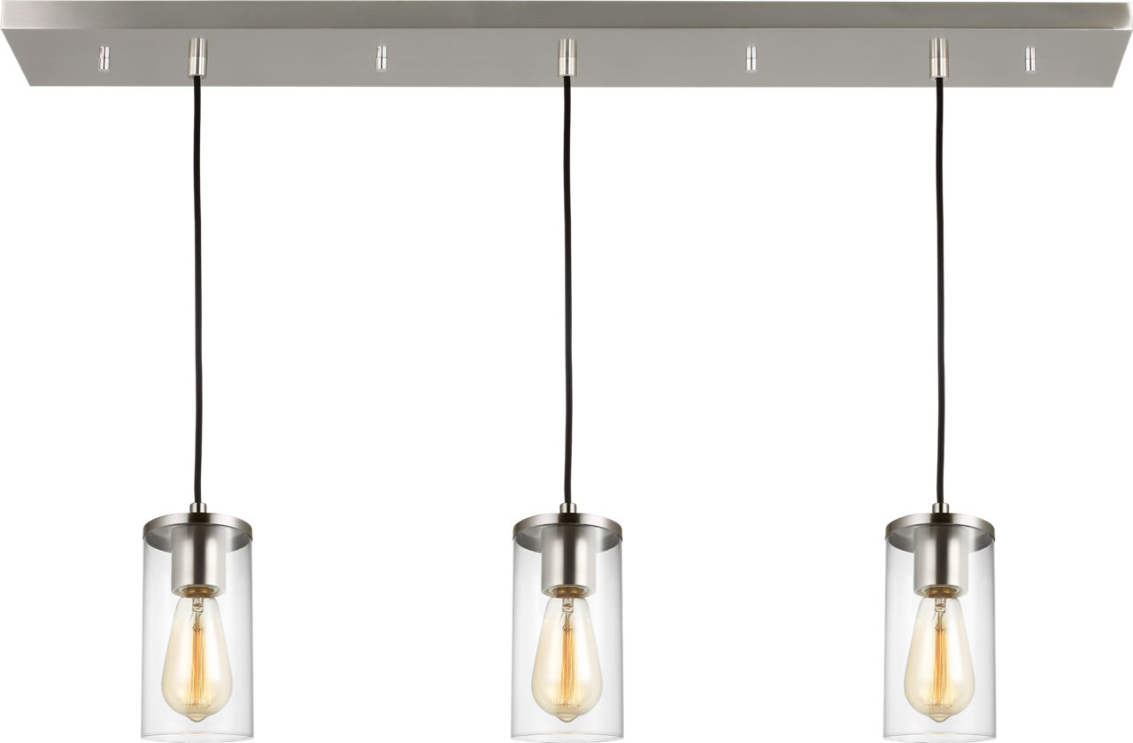 Multi-Port Canopy Three Light Linear Canopy Brushed Nickel