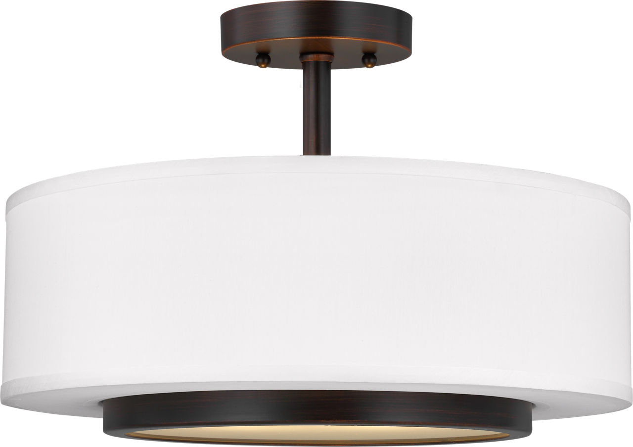 Nance Two Light Semi-Flush Convertible Pendant Bronze