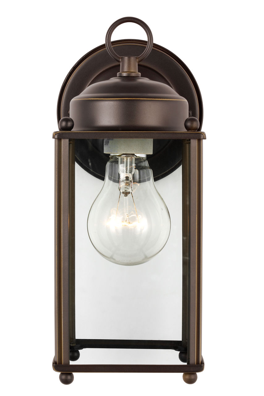 New Castle Medium Wall Lantern in Antique Bronze with Clear Glass Panels Bulb(s) Not Included