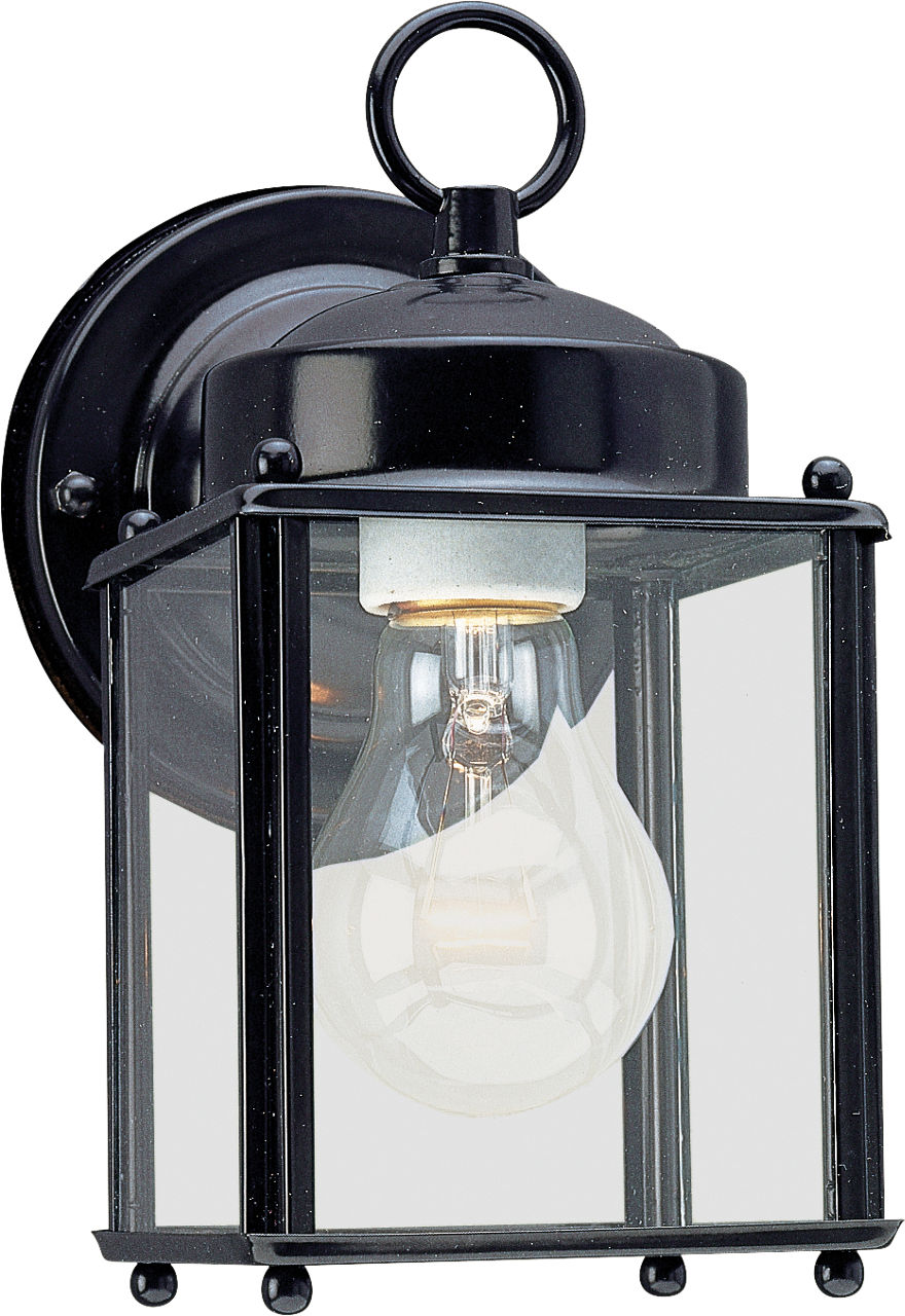 New Castle One Light Small Outdoor Wall Lantern Black