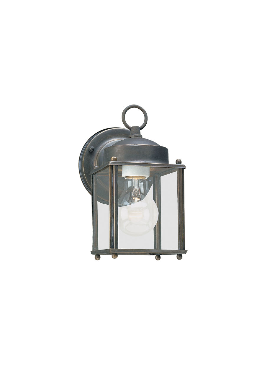 New Castle Medium Wall Lantern in Antique Bronze with Satin Etched Glass Panels Bulb(s) Included