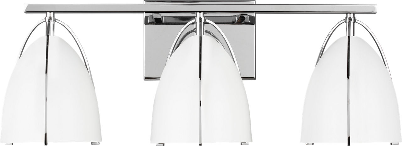 Norman 3-Light Bath Sconce in Chrome with Matte White Steel Shades Bulb(s) Not Included