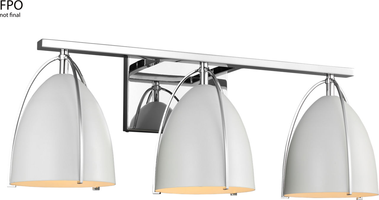 Norman 3-Light Bath Sconce in Chrome with Matte White Steel Shades Bulb(s) Not Included
