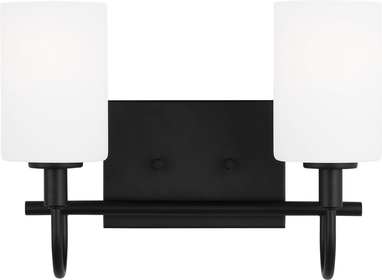 Oak Moore Two Light Wall / Bath Midnight Black Bulbs Included