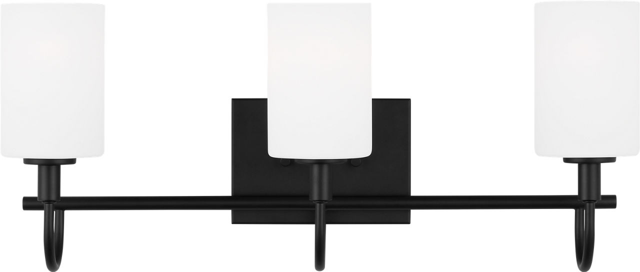 Oak Moore Three Light Wall / Bath Midnight Black Bulbs Inc