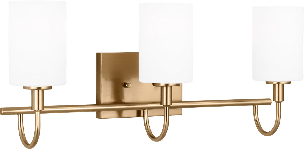 Oak Moore Three Light Wall / Bath Satin Brass