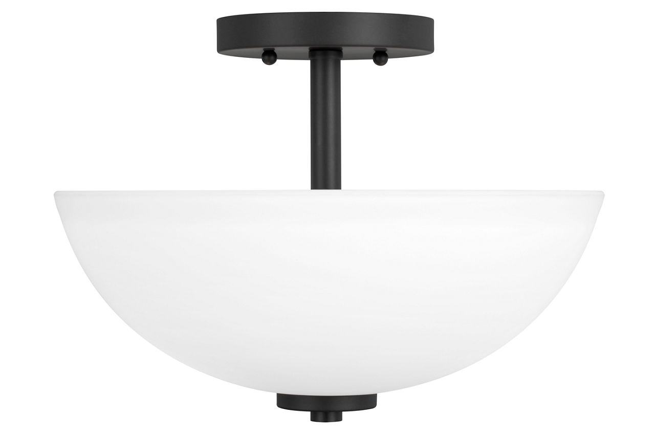 Oslo Two Light Semi-Flush Convertible Pendant Midnight Black