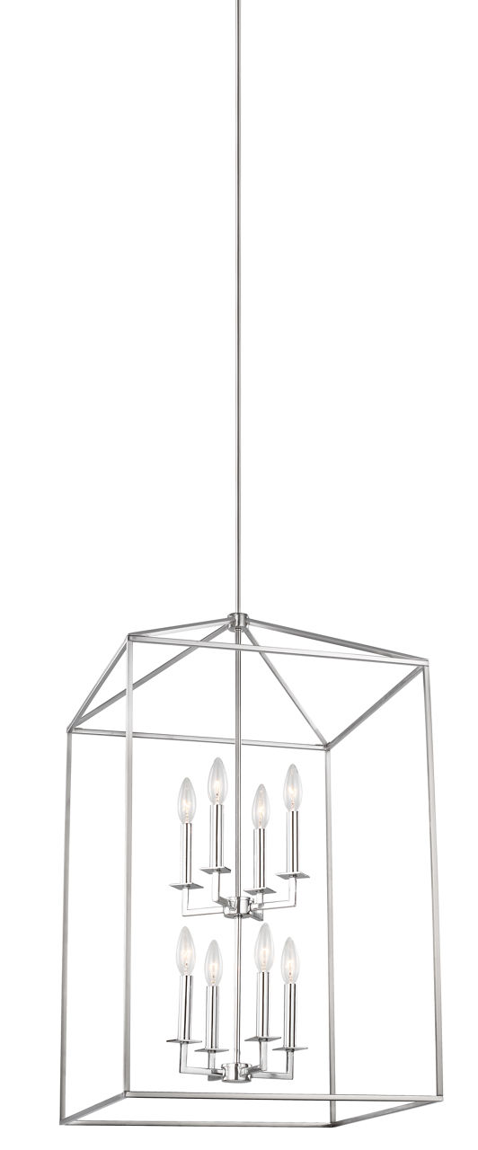 Perryton Large Eight Light Hall / Foyer Chrome