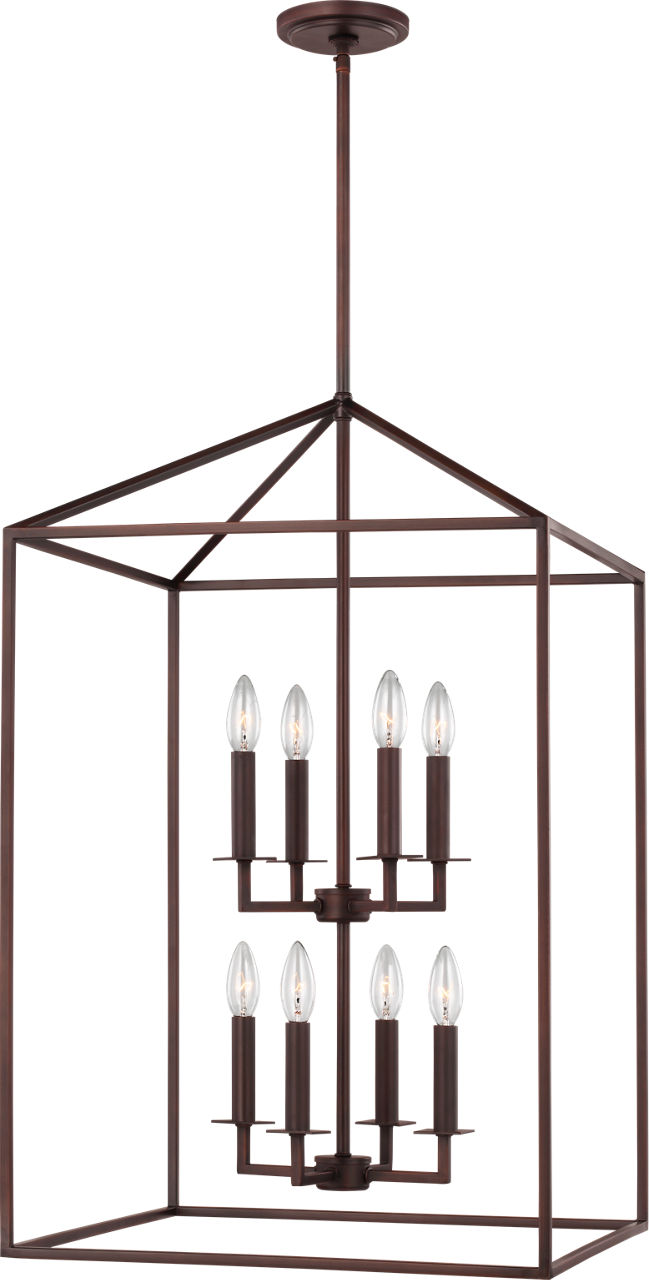 Perryton Large Eight Light Hall / Foyer Bronze