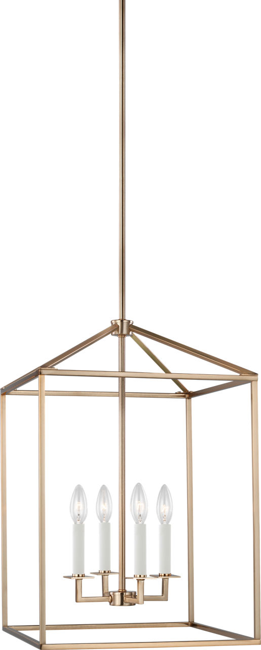Perryton Medium Four Light Hall / Foyer Satin Brass