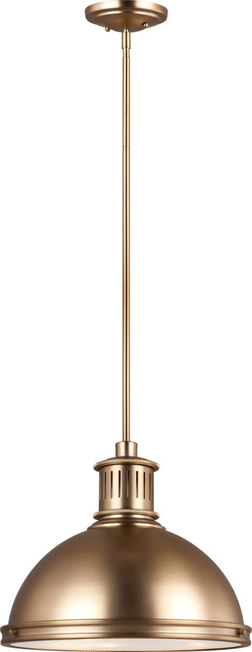 Pratt Street Metal Three Light Pendant Satin Brass