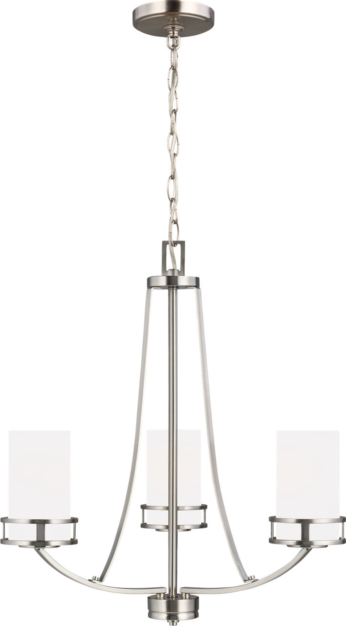 Robie Three Light Chandelier Brushed Nickel Bulbs Included