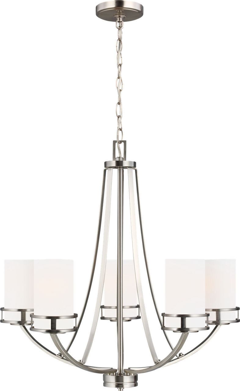 Robie Five Light Chandelier Brushed Nickel