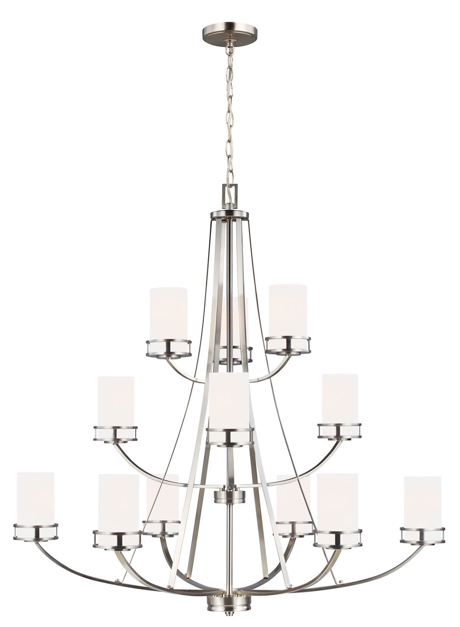 Robie Twelve Light Chandelier Brushed Nickel