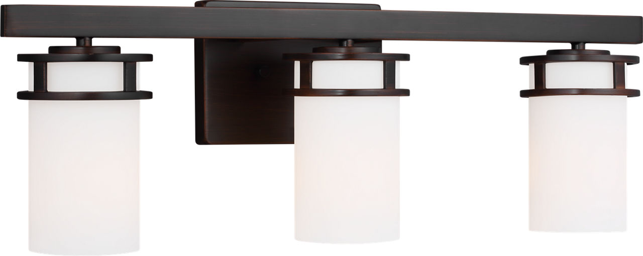 Robie Three Light Wall / Bath Brushed Nickel Bulbs Inc