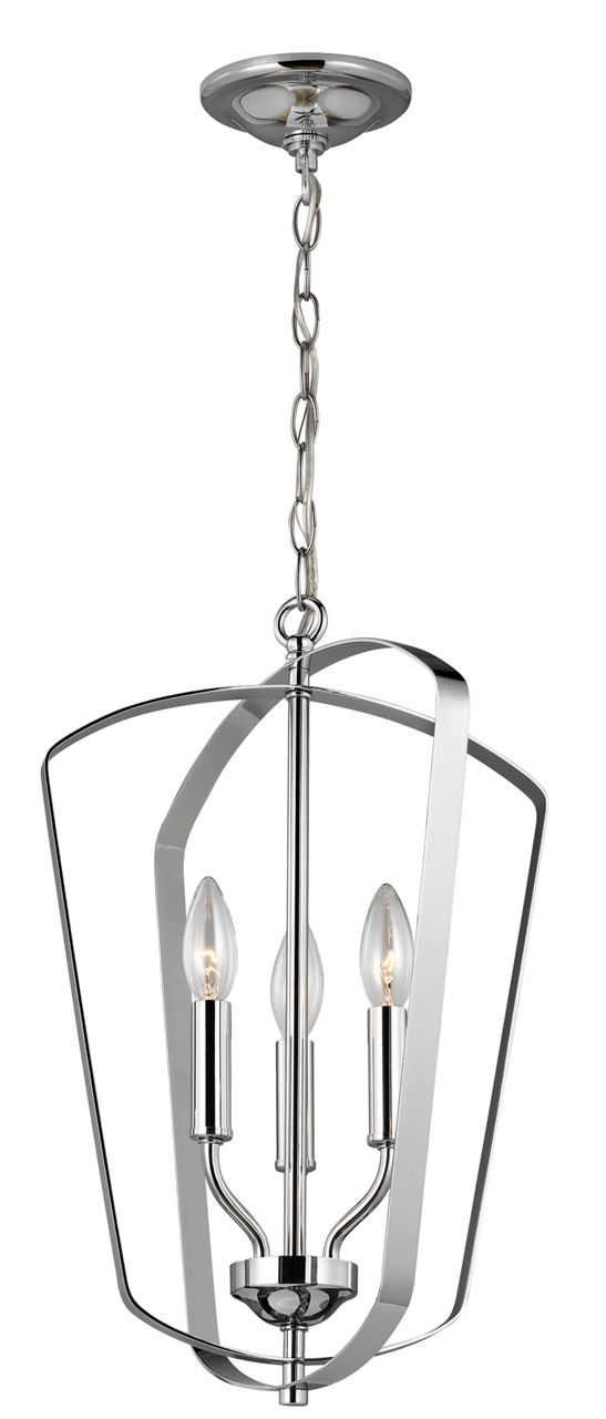 Romee Small Three Light Lantern Chrome