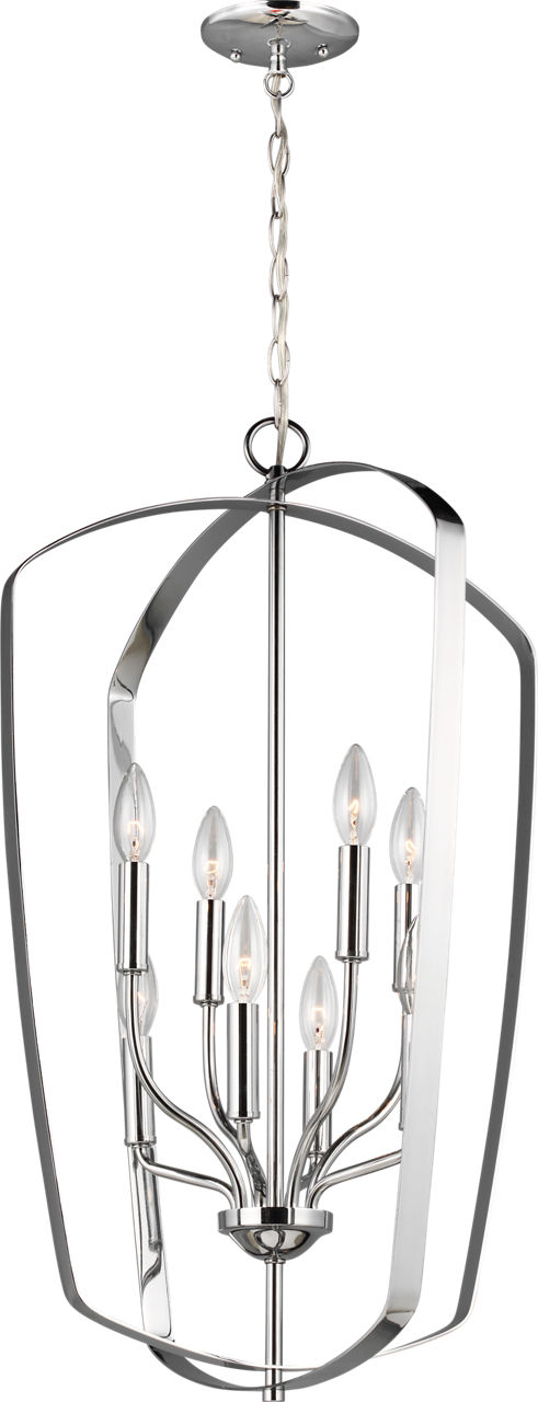 Romee Large Eight Light Hall / Foyer Chrome