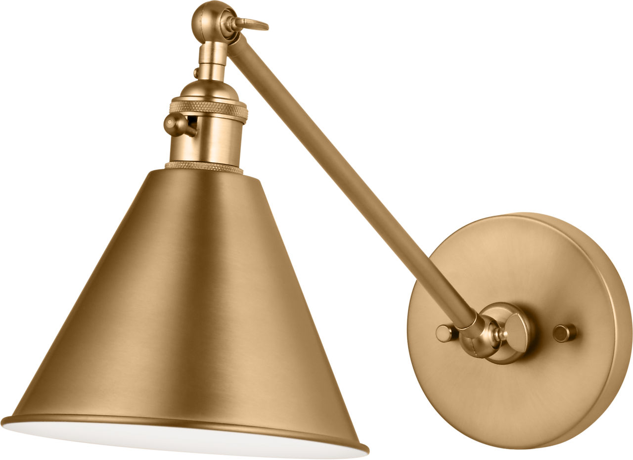 Salem Single Arm One Light Sconce Satin Brass