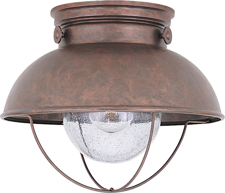 Sebring One Light Outdoor Flush Mount Weathered Copper