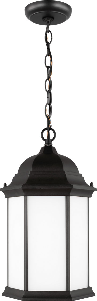 Sevier 17" Hanging Lantern in Antique Bronze with Satin Etched Glass Panels Bulb(s) Included