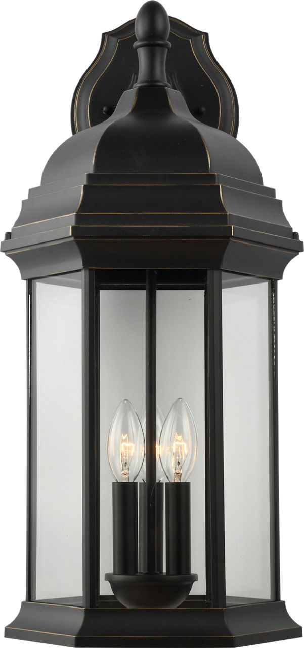 Sevier Extra Large Downlight Wall Lantern in Antique Bronze with Clear Glass Panels Bulb(s) Not Included